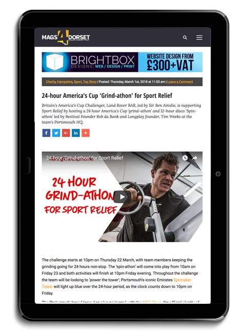 MAGS4DORSET website tablet view MAGS4DORSET website tablet view