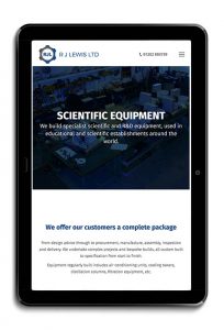 RJ Lewis website tablet view