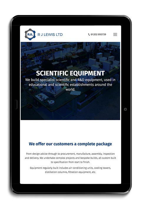 RJ Lewis website tablet view RJ Lewis website tablet view